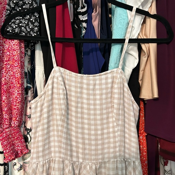 Japna Tan & White Gingham Dress - Picture 2 of 10